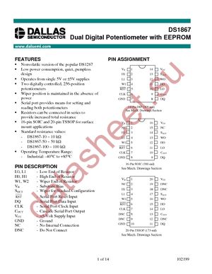 DS1867E-10+ datasheet  